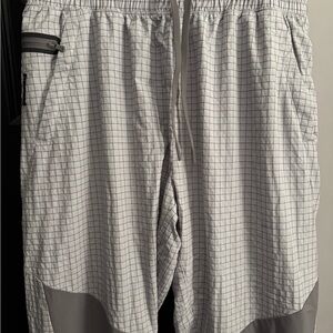 LG Gray and White Sweatpants with Elastic Waistband